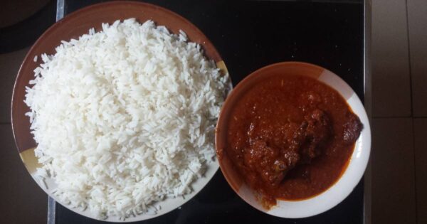 Rice and beans with beef